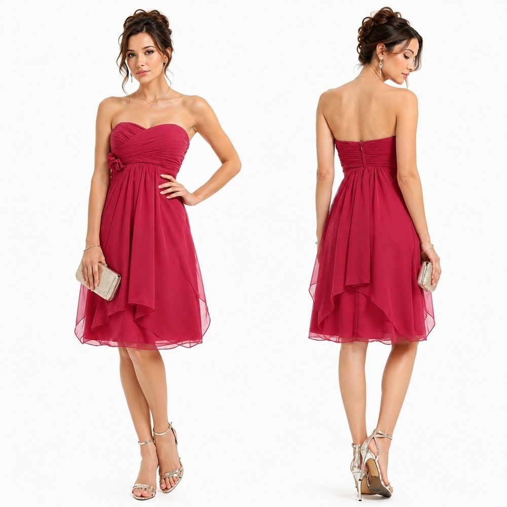 Women's Strapless Chiffon Dress by Eden Bridals‎ Pink Size 10 New With Tags